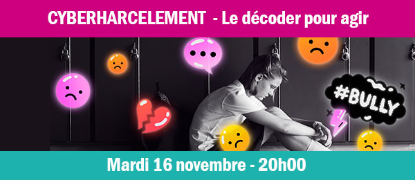 You are currently viewing Visioconférence Cyberharcèlement avec e-Enfance le 16 novembre à 20h